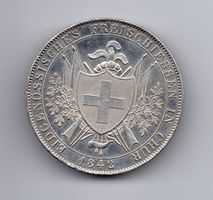 (2346) 4 Franken, Schützentaler, 1842, Chur, top stgl