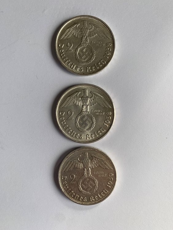 2 Mark Deutsches Reich 2x 1938 1x 1939 mit HK Kaufen auf Ricardo