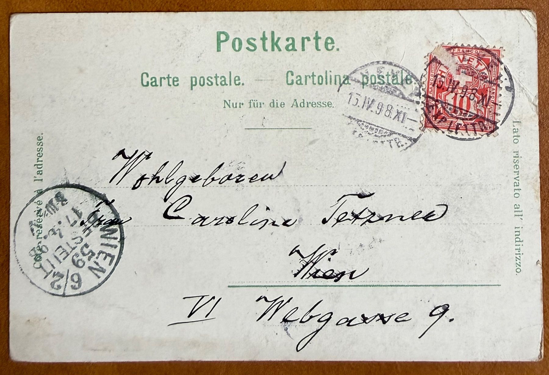 Cartoline postali: Lausanne - Litho 1898 – Usato da Lutry venduto da Ediego 1