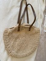 Woven straw tote bag for summer beach days! ☀️