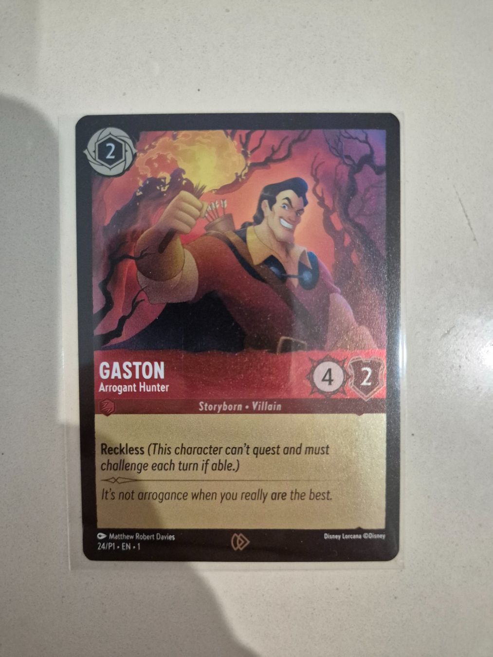 Disney Carte collezionabili: Disney Lorcana Promo 024 Gaston – Nuovo e nell'imballaggio originale da Balerna venduto da Seller127