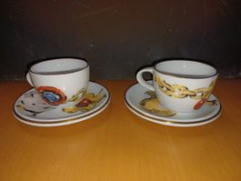 Zwei Espressotassen mit Untersetzer im Set
