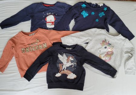 5 teiliges Pullover / Sweatshirt Set Gr 98