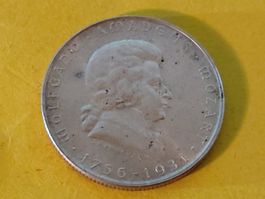 Österreich 2 Schilling Wolfgang Amadeus Mozart 1931 Silber
