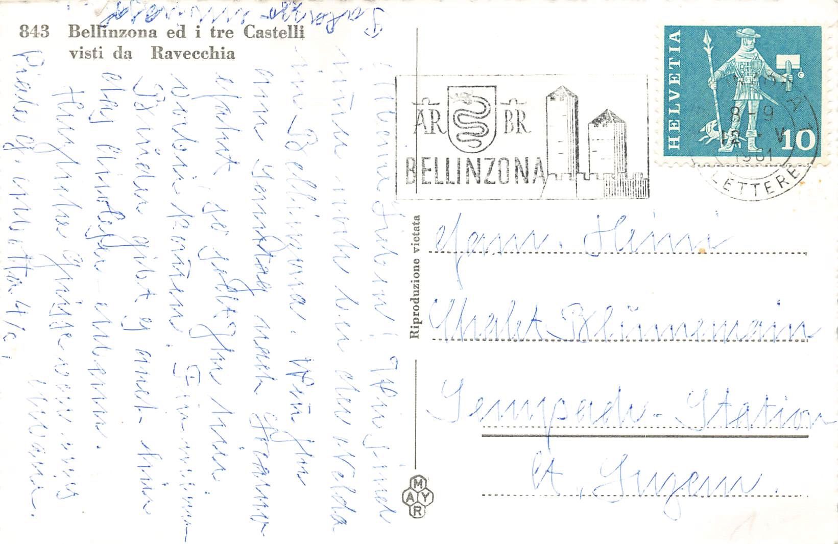 Ansichtskarten: Bellinzona – Gebraucht aus Biasca von Blenio71 1