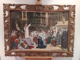Saint Vincent de Paul predigt vor dem Hof - Reproduktion