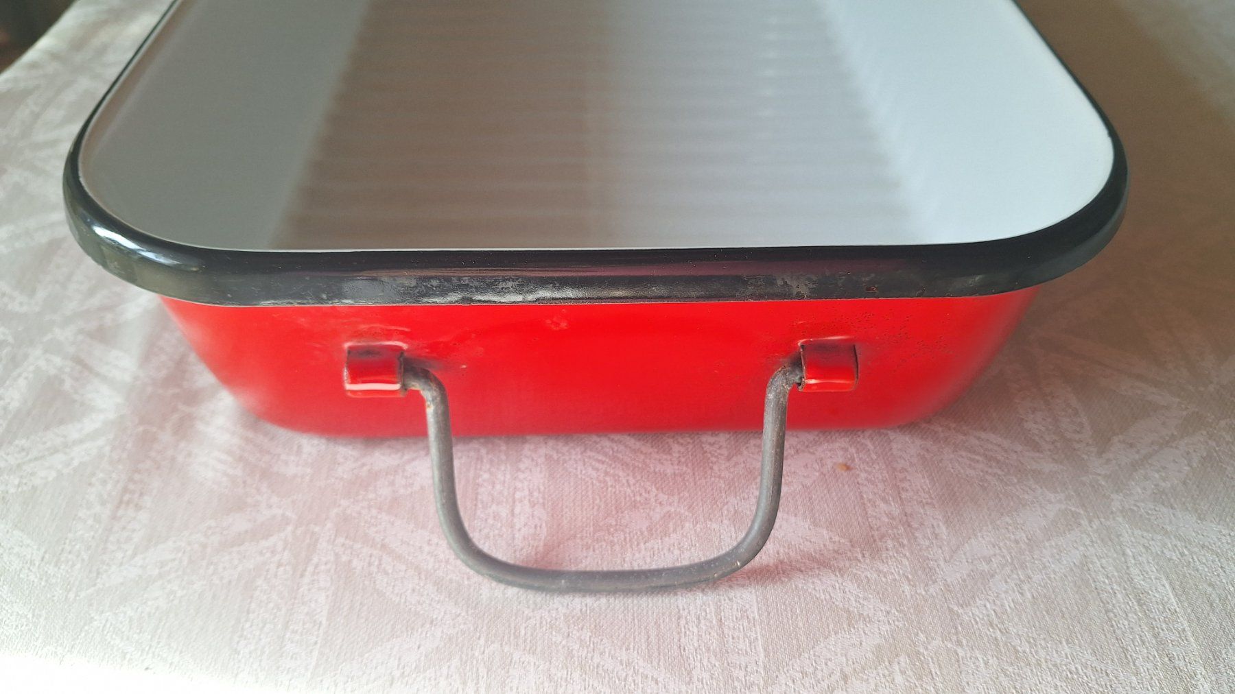Teglie da forno: Vintage Bräter Email  rot /weiss – Usato da Dornach venduto da majo8689 3