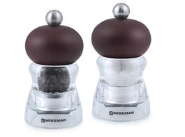 SWISSMAR Salz+Pfeffermühle Set Andrea CHOCO 10cm (Ref.p12)