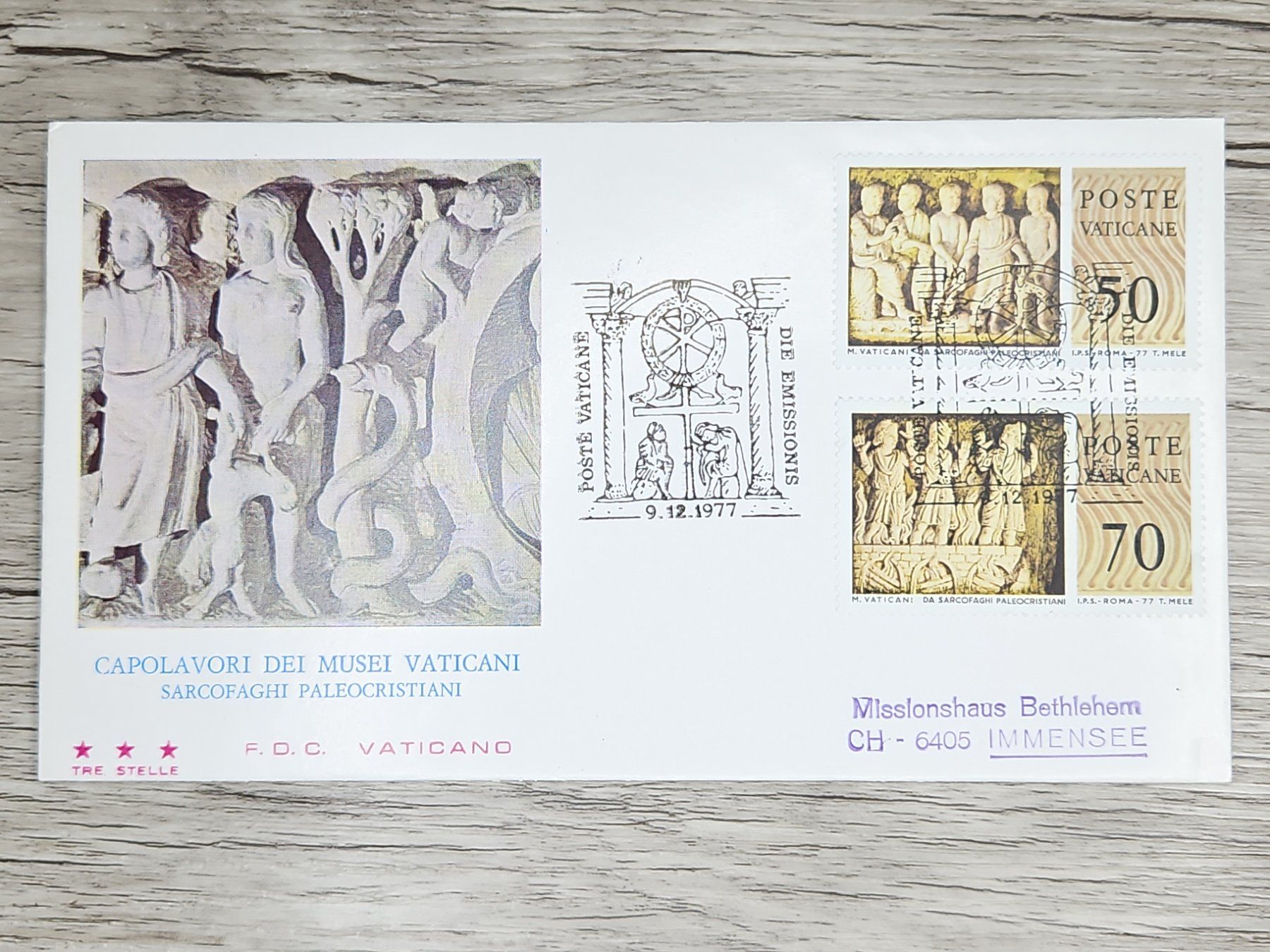 Tutti i francobolli: CL05 Enveloppe + Timbre Poste Vaticane 1977 – Usato da Cousset venduto da Patrick_Collections