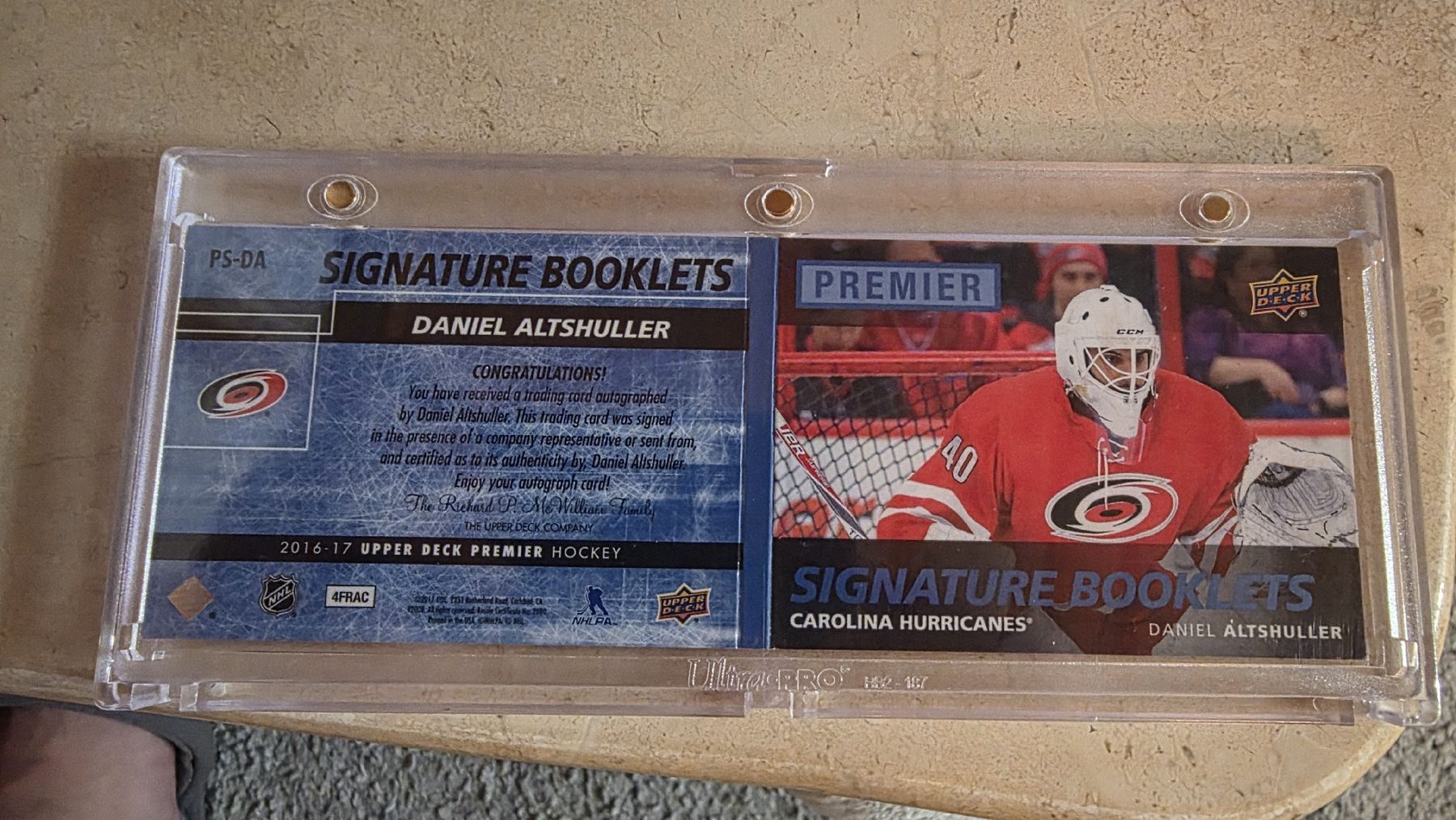 NHL Cartes à collectionner: Upper Deck premier- Daniel Altshuller Auto Booklet 2016 – Neuf (Voir description) à Boltigen par Calagero 1