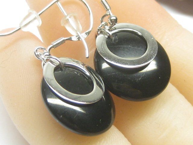 Orecchini pendenti & Orecchini a lobo: Ohrringe Ohrhänger Silber 925 / Onyx-Imitat – Usato da Ermatingen venduto da Decovin 5