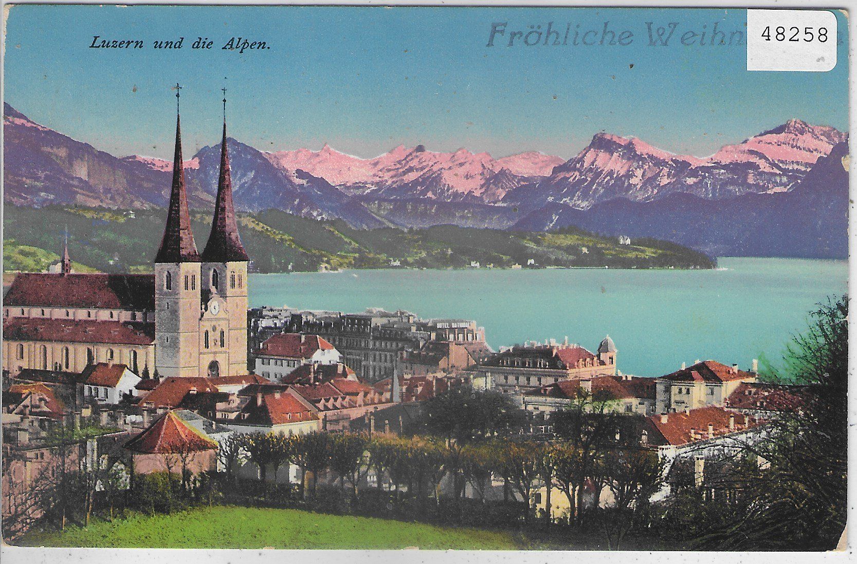 Ansichtskarten: Luzern und die Alpen - Litho – Gebraucht aus Ettingen von Kartenplanet