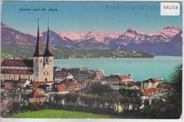 Luzern und die Alpen - Litho