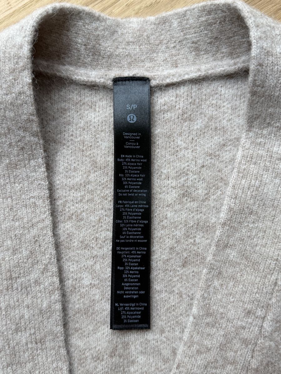 Lululemon Maglioni & Felpe: Lululemon Alpaca wool-blend Cardigan – Usato da Zürich venduto da LPRey 1