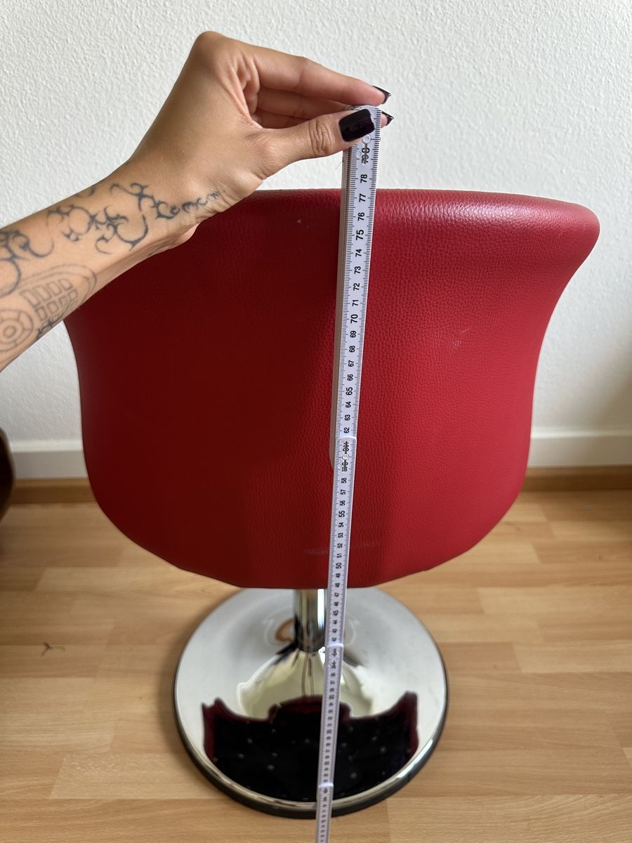 Poltrone: roter leder stuhl mit chrome bein ☆ – Usato da Basel venduto da iman.ibn 6
