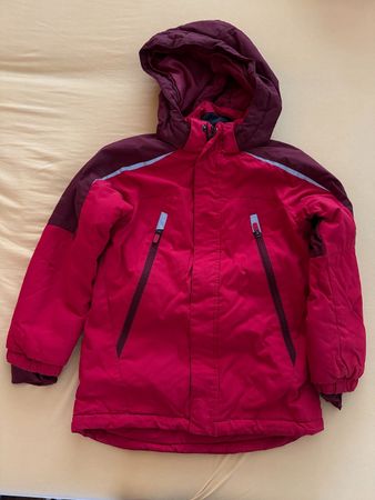 Rote Winterjacke unisex, abnehmbare Kapuze, Gr. 128