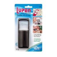 Rechteck-Lupe mit LED-Beleuchtung 3-fach 118x47x14mm schwarz