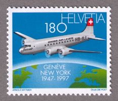 1997_918_50 Jahre Nordatlantikflüge der Swissair !_DC-4 **