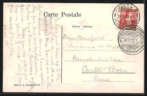 Cartoline postali: Bellinzona, Blick in den Ort mit Eisenba – Usato da Berlin venduto da bartko-reher 1
