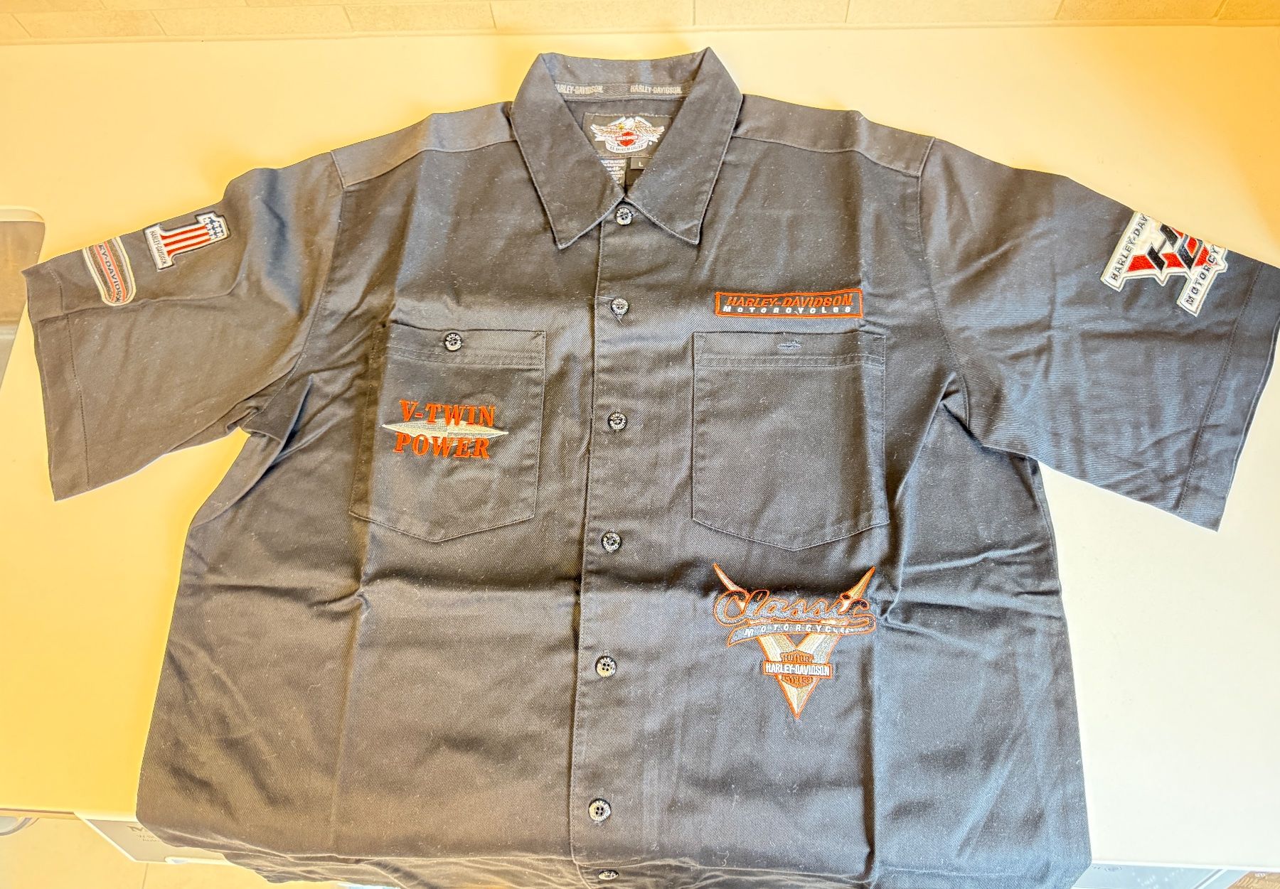 Harley-Davidson Camicie: Harley-Hemd, kurzarm, Grösse L – Usato da Steinhausen venduto da Erwa1