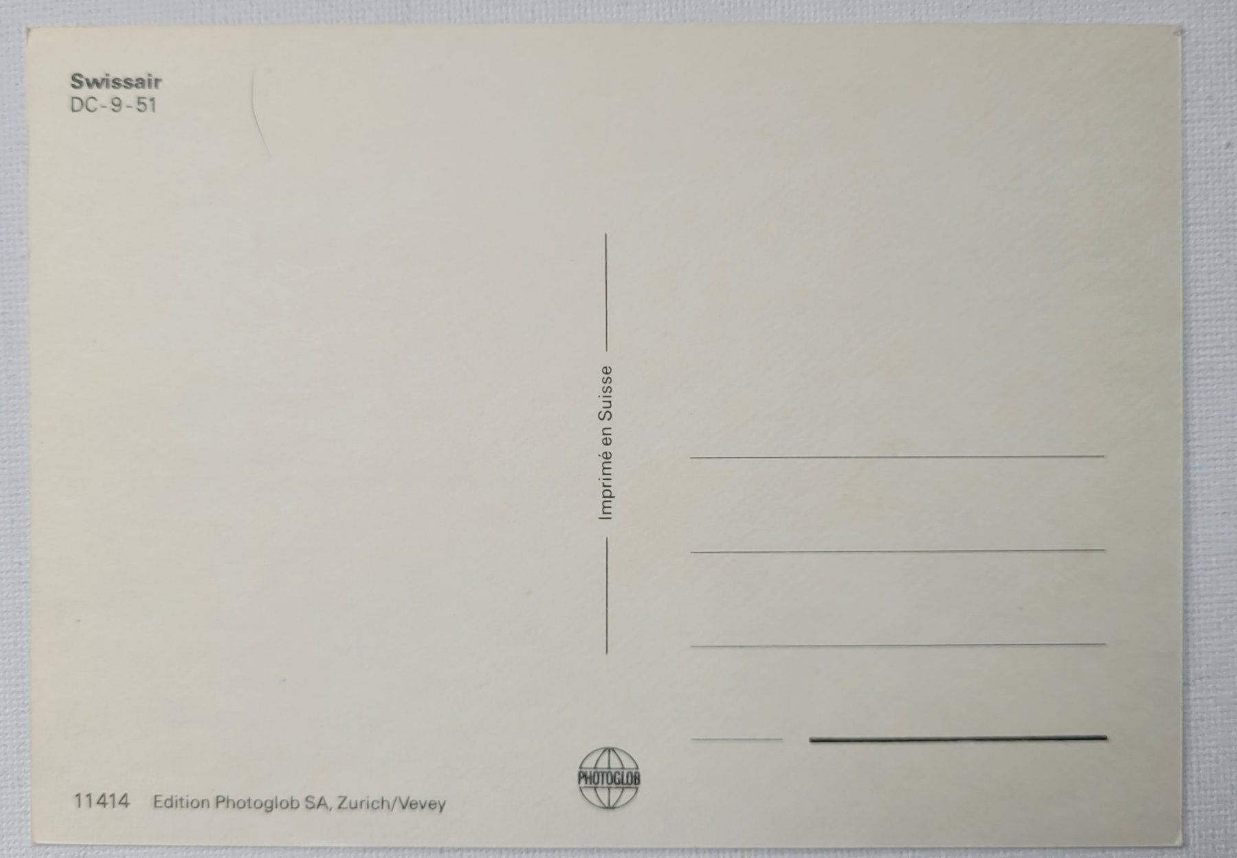 Cartes postales: SWISSAIR – DC-9-51 – Neuf (Voir description) à Neftenbach par Mador6 1