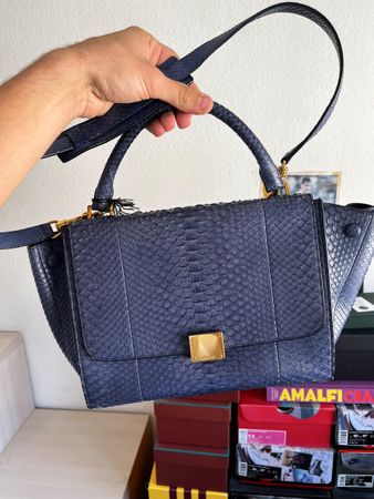 Celine Trapèze Python Blue