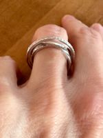 Designer Silber Ring mit Zirkonia Grösse 50/51