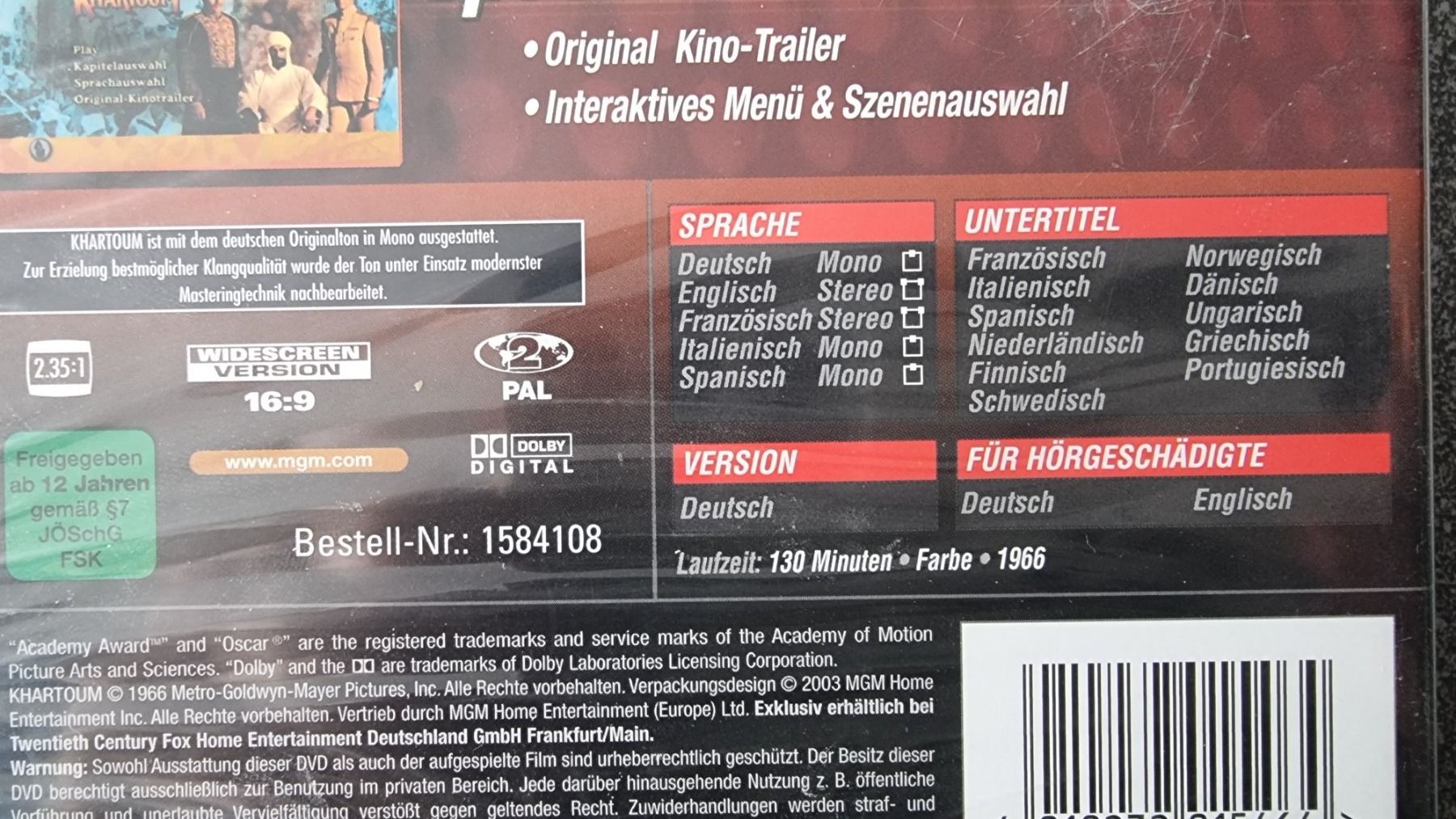 Tutti i DVDs: DVD Khartoum / Charlton Heston – Nuovo e nell'imballaggio originale da Oetwil am See venduto da fineli2 1