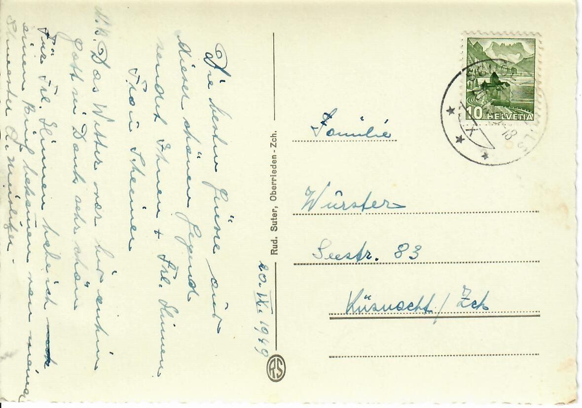 Cartoline postali: Ramosch 1949 – Usato da Hochdorf venduto da Ziegel-16 1
