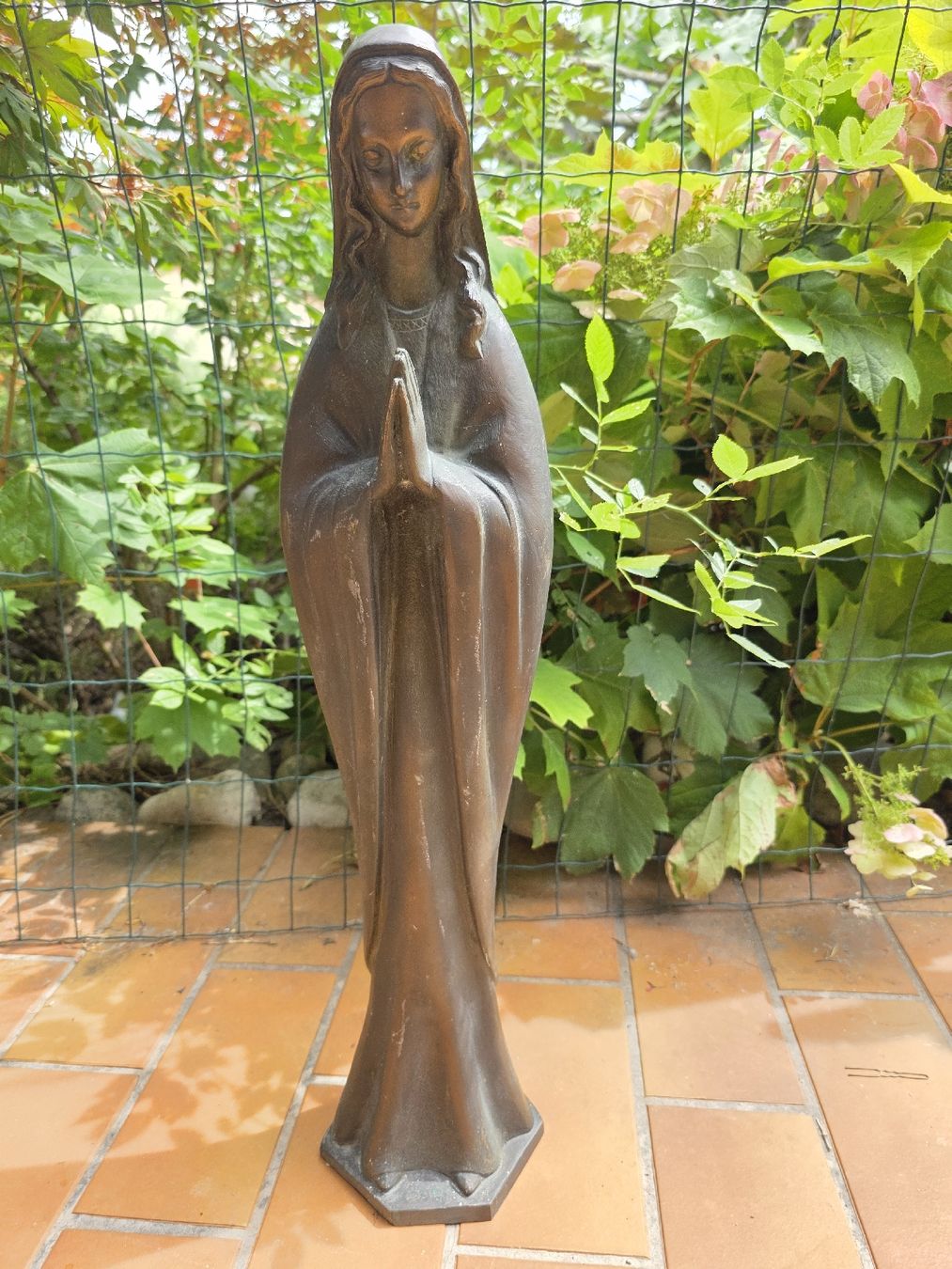 Skulpturen & Statuen: Statue de la Vierge, bronze patiné. – Gebraucht aus Estavayer le lac von Fif_2fw6