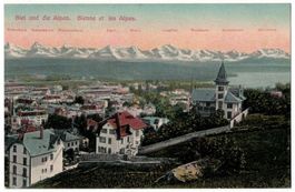 Biel und die Alpen, um 1920