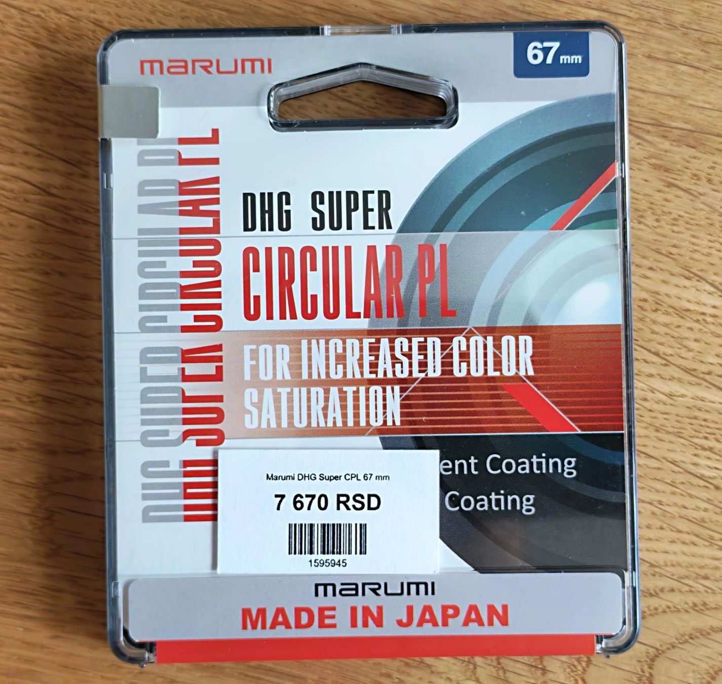 Filtri: Marumi DHG Super Circular Polarizer 67 mm – Nuovo e nell'imballaggio originale da Luzern venduto da Sesilija