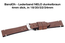 Uhrenband Echtleder BandOh 24mm dunkelbraun Breitdorn