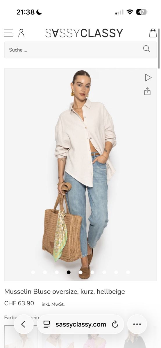 Blusen: Leichte Musselin Bluse, Onesize Beige – Neu (gemäss Beschreibung) aus Pfaffnau von Celi77777 3