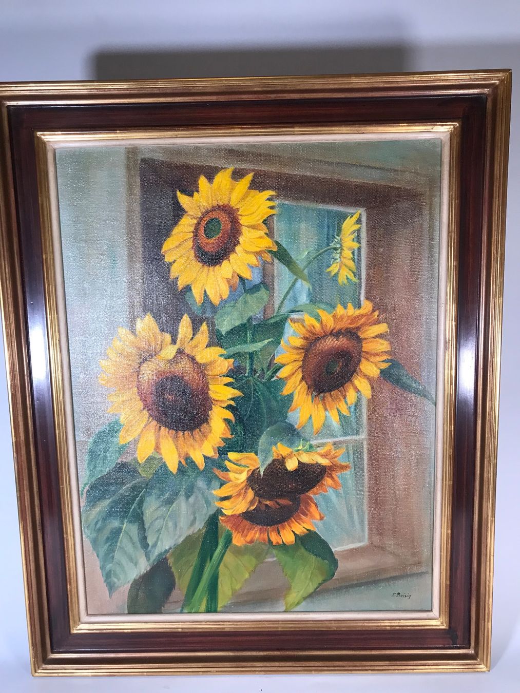 Gemälde: Öl Bild Sonnenblumen,  Fritz Preisig, – Gebraucht aus winterthur von Grami1 5