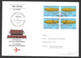 Swissair Erstflug RF 75.9.d Genf - Shanghai 6.4.1975