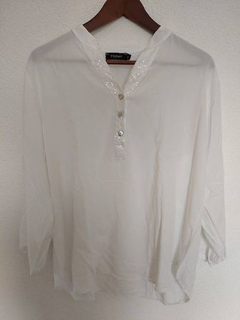 Tolle weisse lange Bluse xl