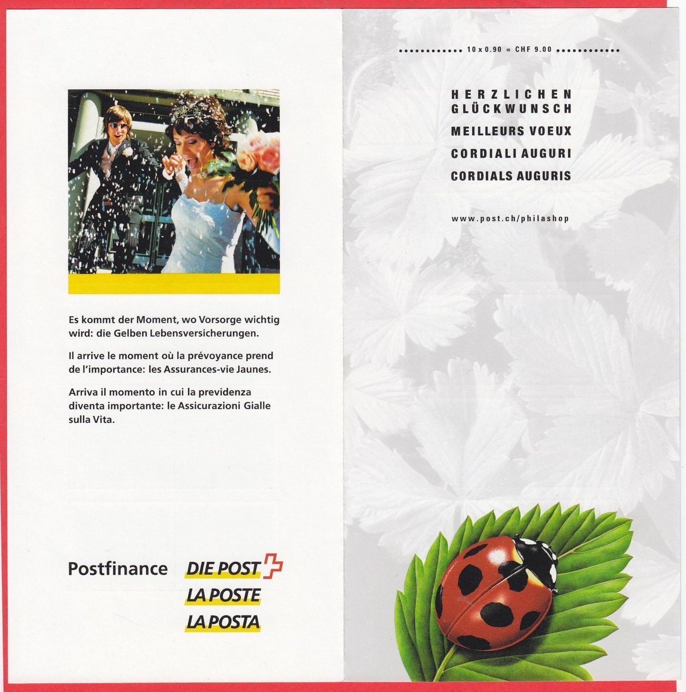 Alle Briefmarken: 2002  Markenheft  Glückskäfer   SBK Nr.-107   ERSTTAG – Neu (gemäss Beschreibung) aus Adliswil von Aenti 2
