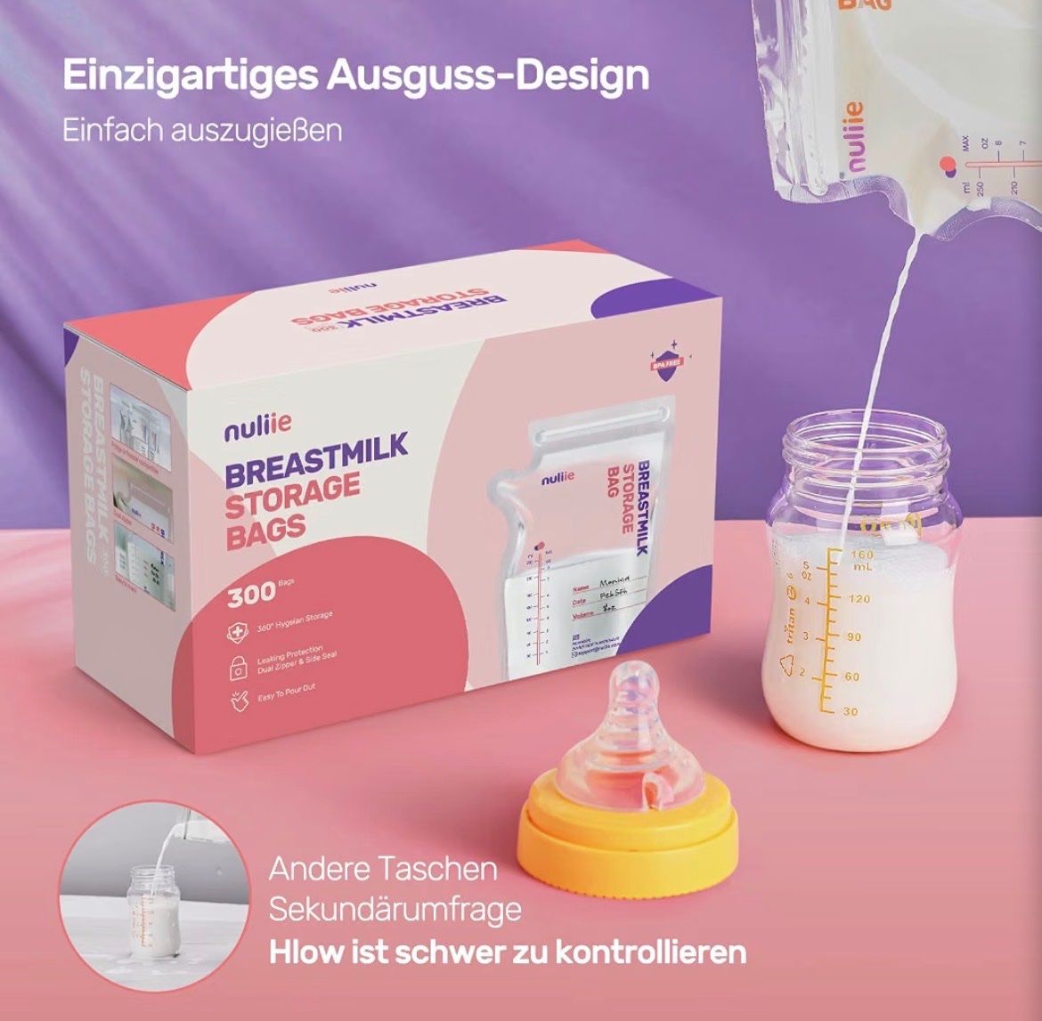 Contenitori & Simili: Muttermilchbeutel Nuliie in Originalverpackung – Nuovo e nell'imballaggio originale da Schönenberg TG venduto da Apfeladel 7