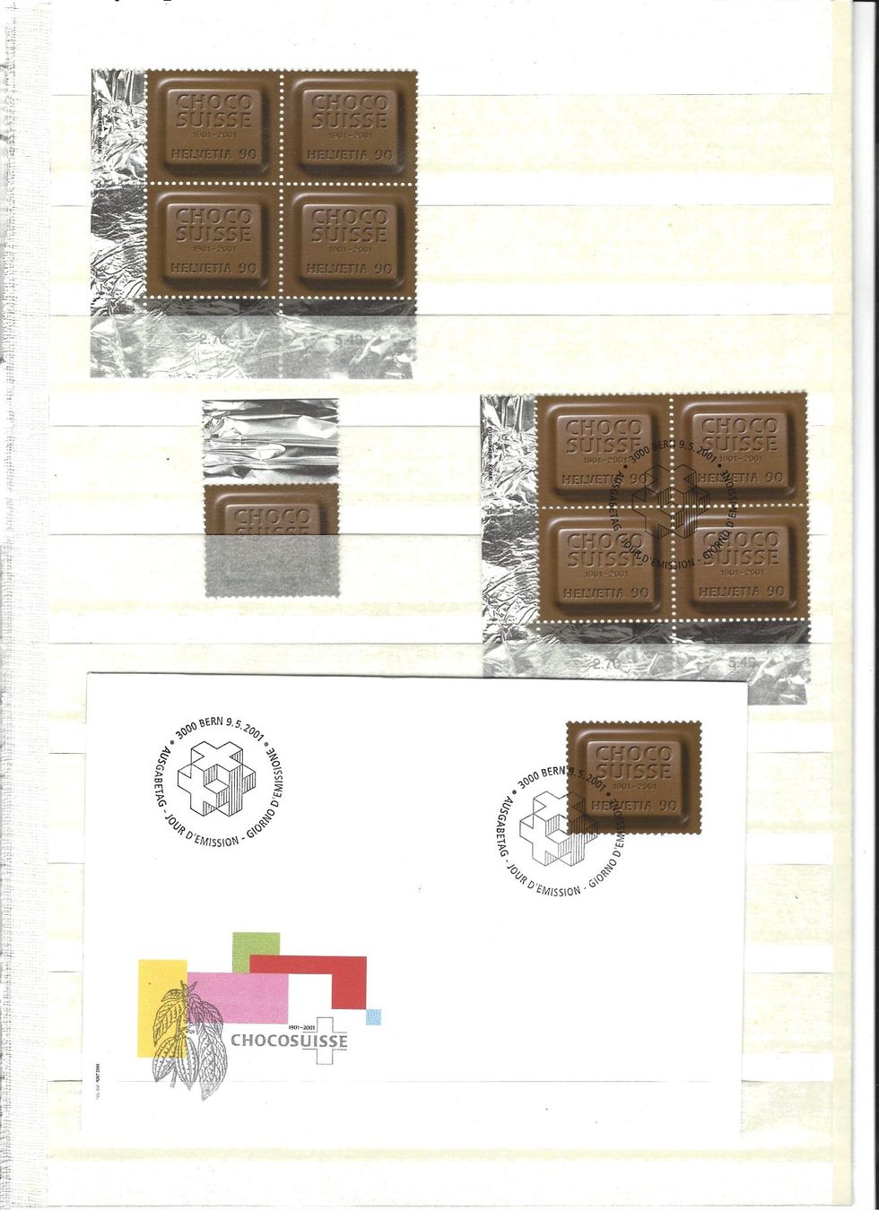 Tutti i francobolli: Helvetia 2001 100 ans Choco Suisse – Nuovo e nell'imballaggio originale da Uvrier venduto da amo_8jrn