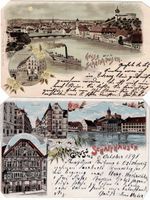 Schweiz, 2 Ansichtskarten Schaffhausen, 7.11.1899, 5.10.1899