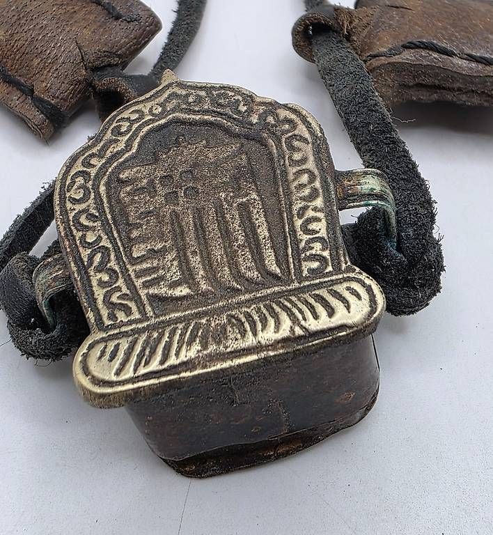 Ciondoli: Kalachakra Amulett Prayer Box Tibet mit Yakleder – Usato da Basel venduto da Shankar 2