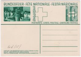 BF-Karte 1934 - Augustfeuer mit Bildli Haushaltungsschule
