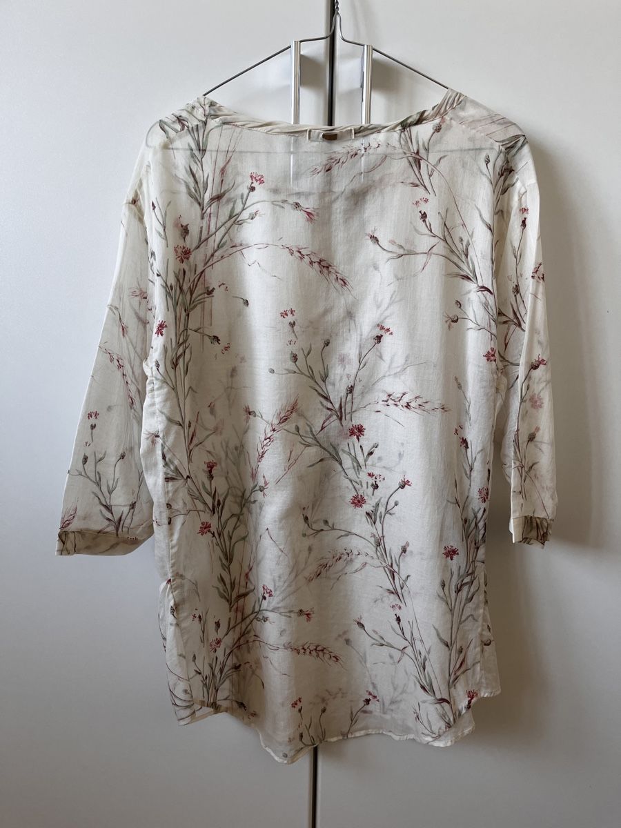 High Camicette: Bluse HIGH Use Grösse 38 floral weiss 3/4 Arm – Usato da Zürich venduto da Kleanthy 1