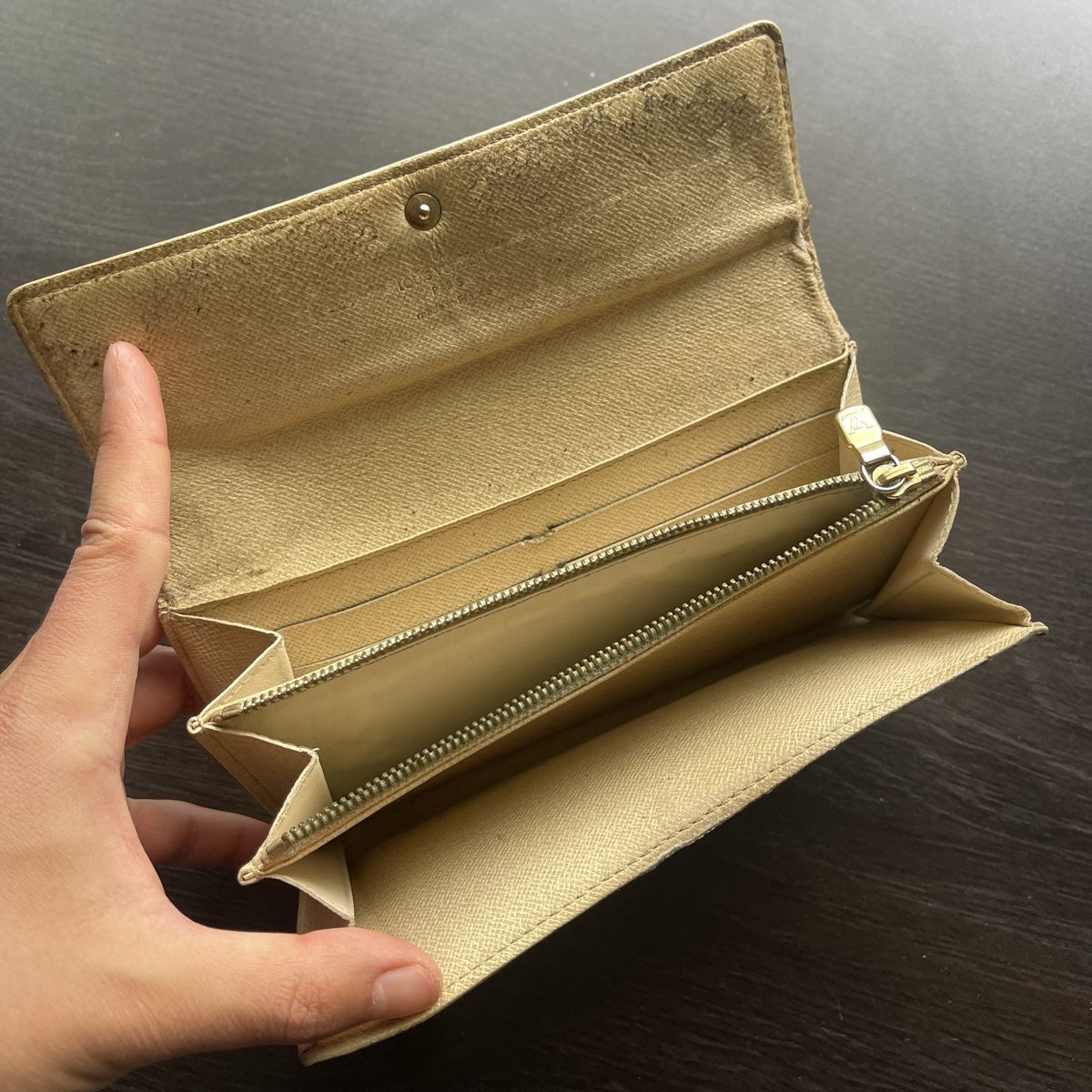 Louis Vuitton Brieftaschen: Vintage Louis Vuitton beige long wallet – Gebraucht aus Genève von FoundTears 2
