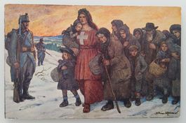 Bundesfeierpostkarte Nr.12- 1915 - Heimatlosenzug
