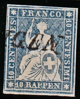 Alle Briefmarken: 23 C Stabstempel …GEN... vollrandig – Gebraucht aus Basel von Bingis