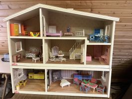 Lundby Puppenhaus mit viel Zubehör 66 x 60 x24 cm