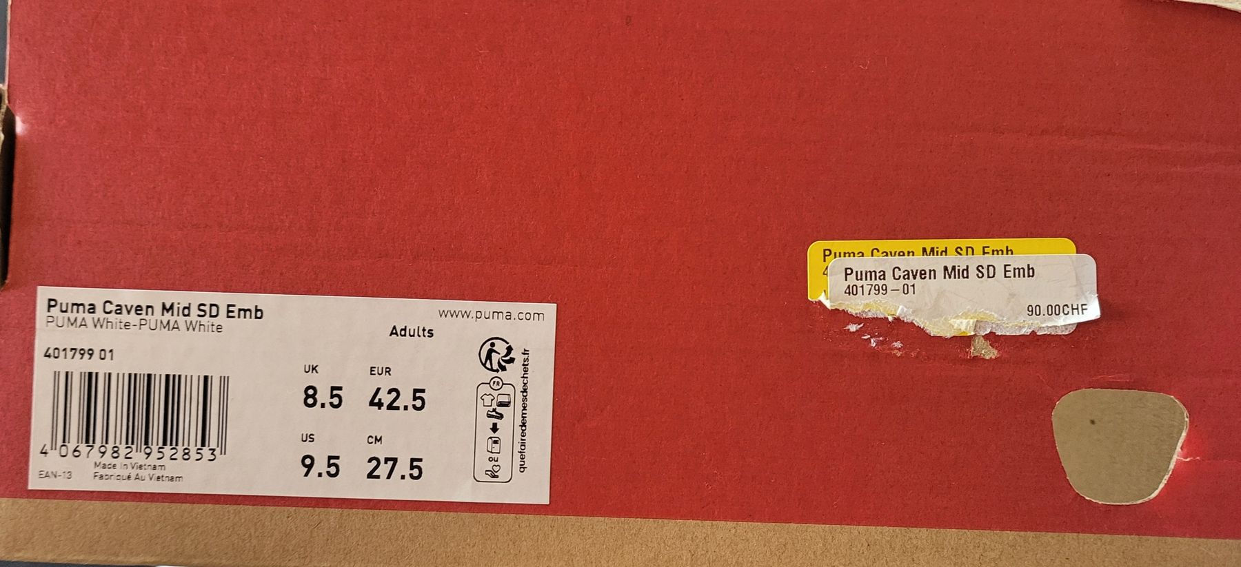 Puma Scarpe da uomo: Puma Caven Mid, blanches, taille 42.5, état  neuf – Nuovo (secondo la descrizione) da Niedergösgen venduto da Eva2410 9