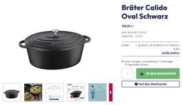 Kela Bräter Calido oval 36 cm, Schwarz Bratentopf Gusseisen